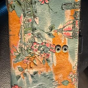Floral and Architectural Print Wallet